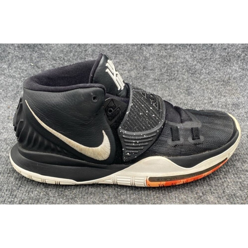 Nike Kyrie 6 Jet Black Men Sz 8.5 BQ4630-001 Basketball Shoes Mid Top UK 7.5